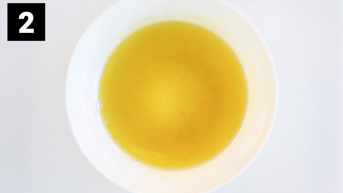 the dressing in a bowl
