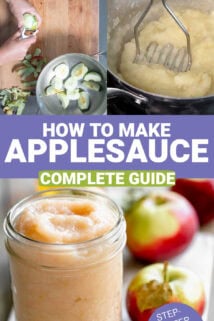 making the sauce and the applesauce in a jar with text overlay in the center of the collage