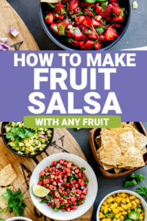 bowls of salsa with chips and lime