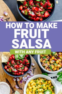 bowls of salsa with chips and lime