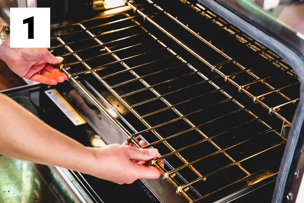 set the oven racks in the middle and upper third of the oven before preheating