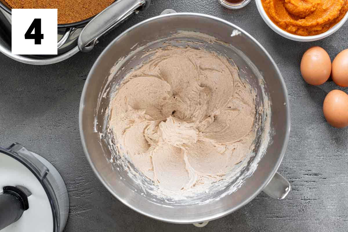 the cream cheese beaten with the spice and other dry ingredients