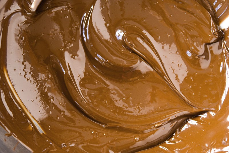 swoop of melted chocolate