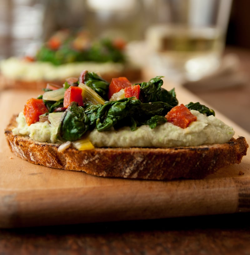 A close up of Bruschetta