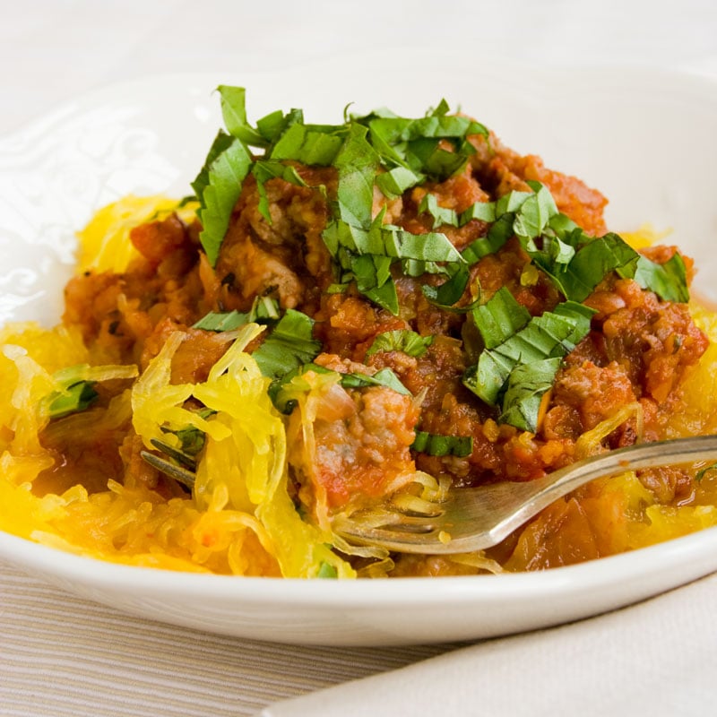 meat sauce on Spaghetti Squash